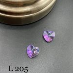 کریستال طرح قلب های کپی سواروسکی سایز 10 بنفش هفت رنگ 2       L205