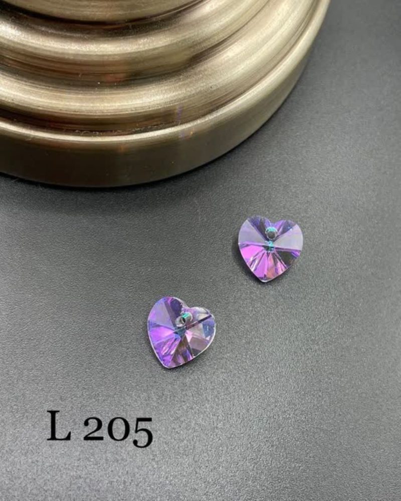 کریستال طرح قلب های کپی سواروسکی سایز 10 بنفش هفت رنگ 2       L205 - Image 1
