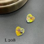 کریستال طرح قلب های کپی سواروسکی سایز 10 سفید هفت رنگ       L208