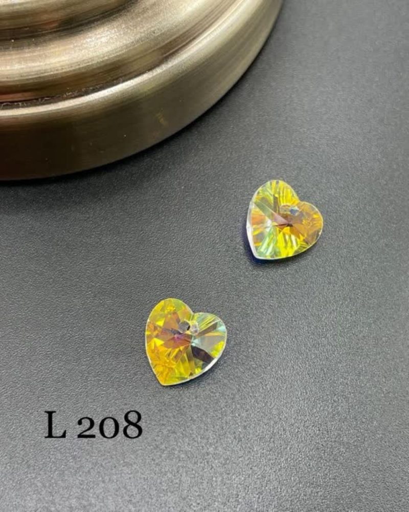 کریستال طرح قلب های کپی سواروسکی سایز 10 سفید هفت رنگ       L208 - Image 1