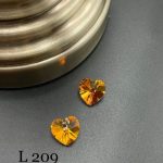 کریستال طرح قلب های کپی سواروسکی سایز 10 نارنجی       L209