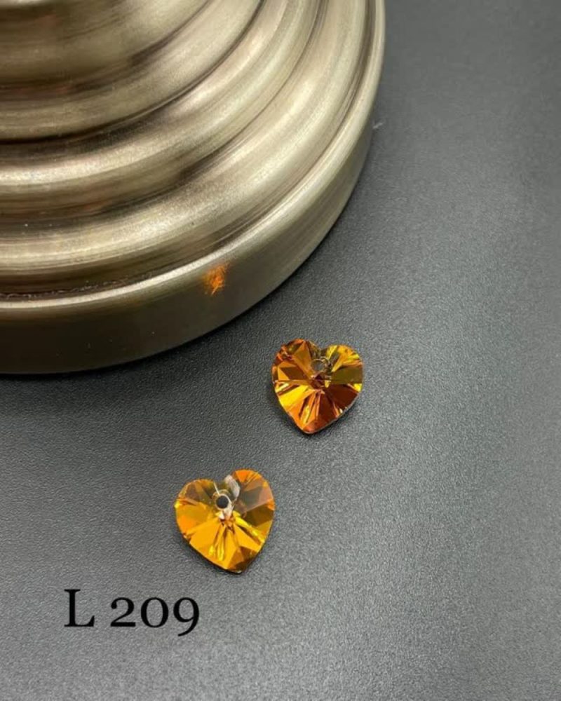 کریستال طرح قلب های کپی سواروسکی سایز 10 نارنجی       L209 - Image 1