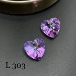 کریستال طرح قلب سواروسکی سایز 14 یاسی هفت رنگ    L303