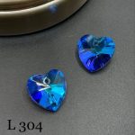کریستال طرح قلب سواروسکی سایز 14 ابی       L304