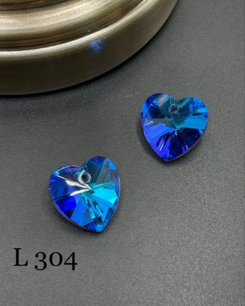 کریستال طرح قلب سواروسکی سایز 14 ابی       L304 - Image 1