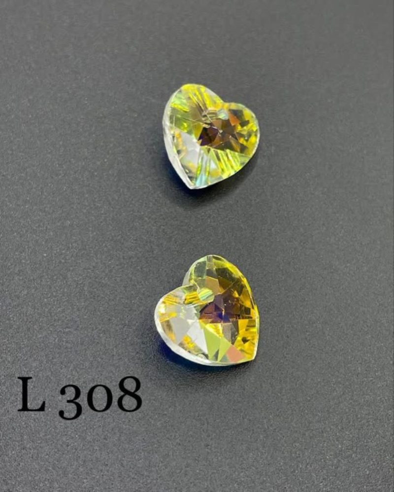 کریستال طرح قلب سواروسکی سایز 14 سفید هفت رنگ       L308 - Image 1