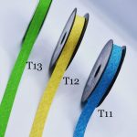 نوار اریب ترک کتان طرحدار زرد       T012