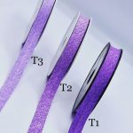 نوار اریب ترک کتان طرحدار بنفش 2       T002