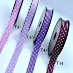 نوار اریب ترک کتان طرحدار خالدار زرشکی       T044