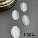 نگین بیضی چشم گربه ای به ابعاد 18*25 طوسی       c502