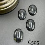 نگین بیضی چشم گربه ای به ابعاد 18*25 مشکی       c505