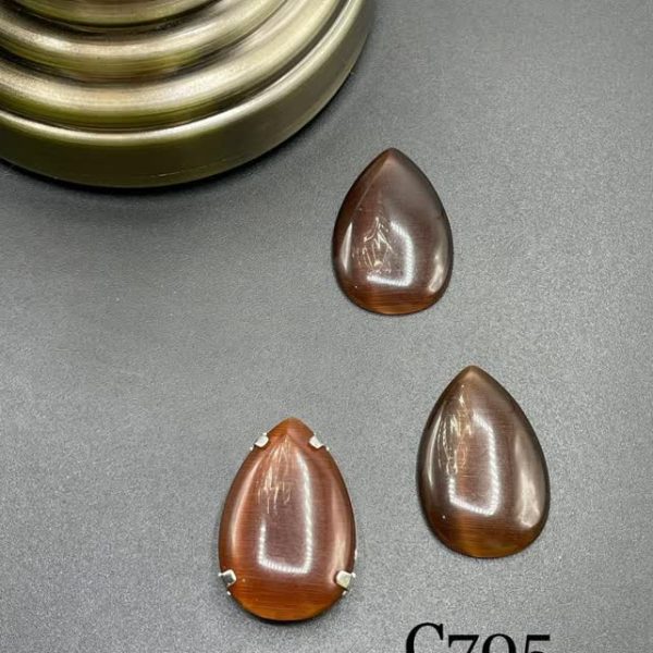 نگین اشک چشم گربه ای 20*30 قهوه ای c705
