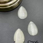 نگین اشک چشم گربه ای 20*30 سفید       c706