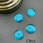 نگین گرد چشم گربه ای قطر 20 آبی فیروزه ای       c801