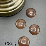 نگین گرد چشم گربه ای قطر 20 قهوه ای       c805