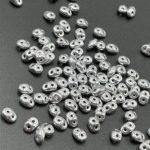 مهره ماتابودو سوراخ ابعاد 5*2/5 نقره ای متالیک کد:  0M58