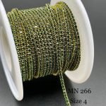 نگین متری سایز 4 کد: 0266 سبز زمردی پایه طلایی