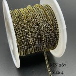 نگین متری سایز 4 کد: 0267 مشکی پایه طلایی