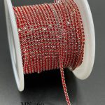 نگین متری سایز 6 کد: 0269 قرمز پایه نقره ای