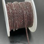 نگین متری سایز 6 کد: 0270 زرشکی پایه نقره ای