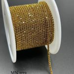 نگین متری سایز 4 کد: 0273 نارنجی پایه طلایی