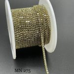 نگین متری سایز 4 کد: 275 نقره ای متالیک پایه طلایی