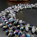 کریستال اشک بالا سوراخ 7رنگ متالیک و دودی مات کد:  837