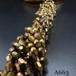 کریستال دو طرف سوراخ سایز ۵*۷ مسی متالیک کد:A663