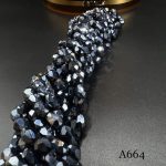 کریستال دو طرف سوراخ سایز ۵*۷ سورمه ای متالیک کد:A664