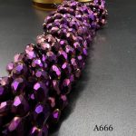 کریستال دو طرف سوراخ سایز ۵*۷ بنفش متالیک کد: A666