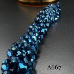 کریستال دو طرف سوراخ سایز ۵*۷ آبی متالیک کد:A667