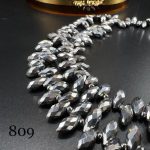 کریستال اشک بالا سوراخ نقره ای متالیک کد: 809