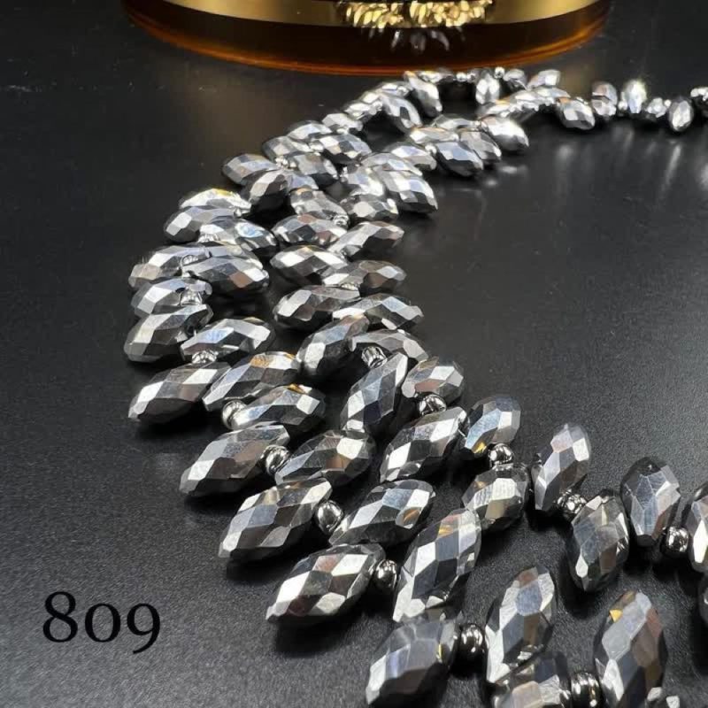 کریستال اشک بالا سوراخ نقره ای متالیک کد: 809 - Image 1