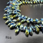 کریستال اشک بالا سوراخ سبز متالیک  کد: 824