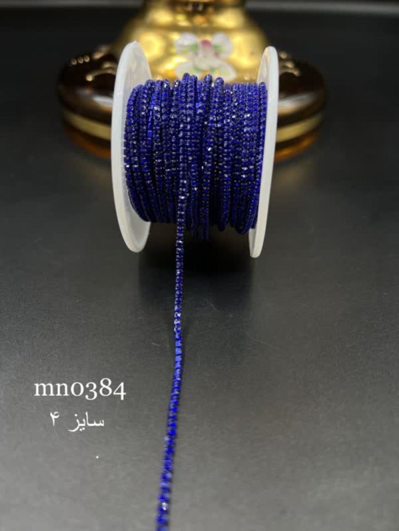 نگین متری سایز ۴ ابی کاربنی پایه همرنگ کد : mn0384 - Image 1