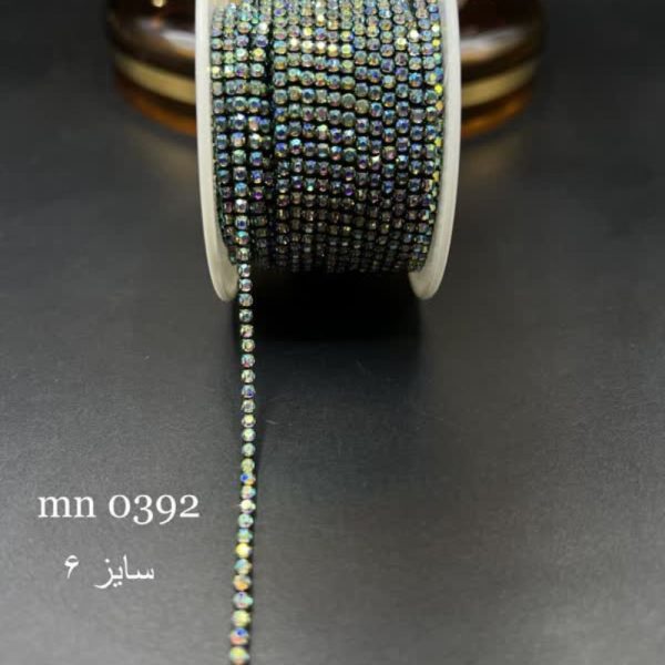 نگین متری سایز ۶ هفت رنگ پایه سبز زمردی کد: mn0392