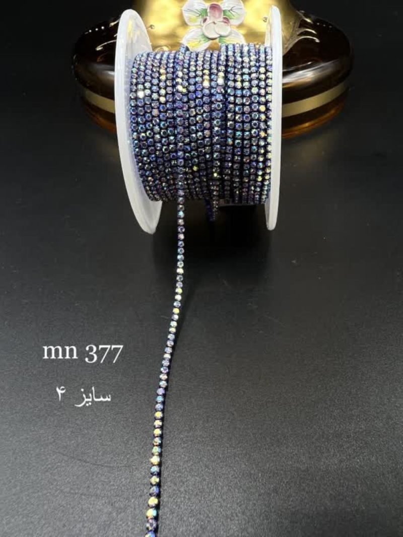 نگین متری سایز ۴ هفت رنگ پایه ابی کاربنی کد: ۳۷۷ - Image 1
