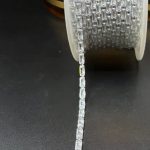 نگین متریzirconباگت سایز۵*۲/۵نقره ای پایه نقره ای افقی mn0433