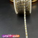 نگین متریzirconباگت سایز۶*۳نقره ای پایه طلایی افقی mn0436