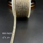 نگین متریzirconباگت سایز۲*۴نقره ای پایه طلایی mn0412