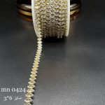 نگین متریzirconمارکیز سایز۶*۳نقره ای پایه طلایی عمودی mn0424
