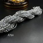 کریستال اشک سایز ۳*۵ دورنگ نقره ای شیشه ای A791