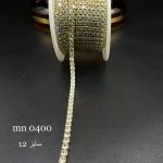 نگین متریzirconنقره ای پایه طلایی سایز ۱۲ mn0400