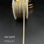 نگین متریzirconسایز ۲/۵*۲/۵نقره ای پایه طلایی mn0406