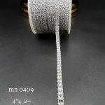 نگین متریzirconسایز ۴*۴نقره ای پایه نقره ای mn0409