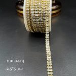 نگین متریzirconباگت سایز۵*۲/۵نقره ای پایه طلایی فاصله دار mn0414