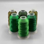 نخ های گلدوزی با چرخ ترک طیف سبز